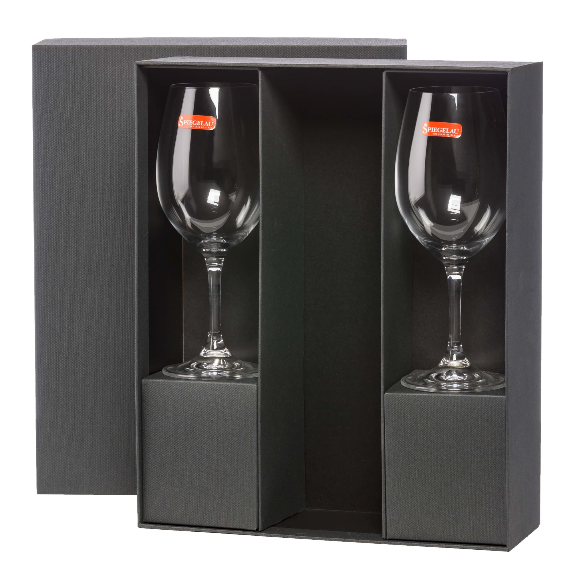 Single Bottle and Two Glasses Premium Black Gift Box (No Wine)