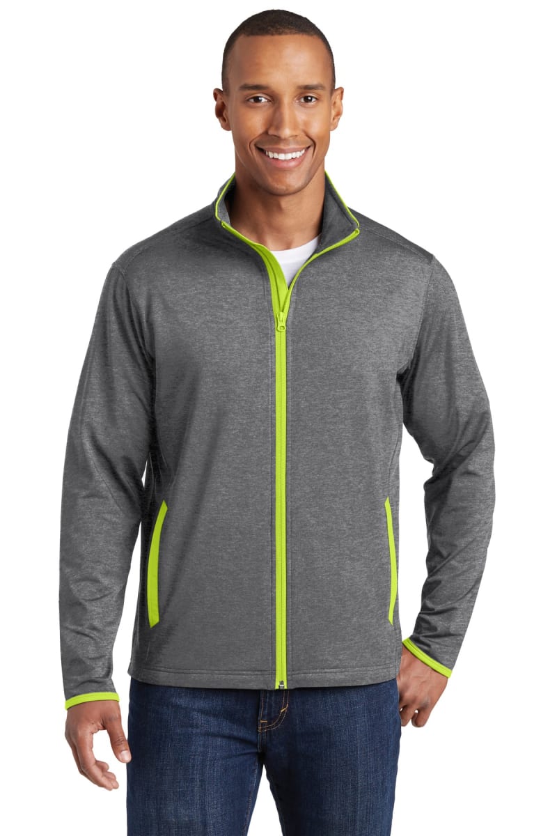 Sport-Tek Sport-Wick Stretch Contrast Full-Zip Jacket. ST853