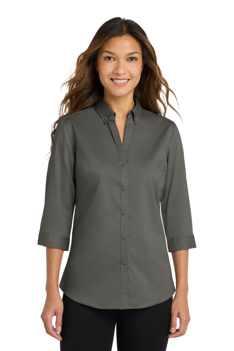 Port Authority Women's 3/4-Sleeve SuperPro Twill Shirt. L665