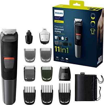 Philips Multigroom Series 5000 MG5730/15, kit de barbear multifunções e corta-pelos rosto, cabelo e corpo 11 em 1