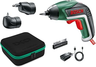 Bosch Home and Garden IXO Set Parafuso a bateria acessórios angular e excêntrico, 10 pontas para aparafusar, carregador USB