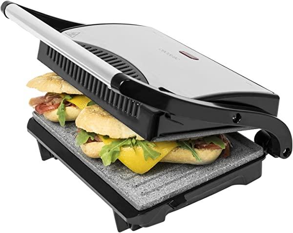 Cecotec Rock'nGrill Grelha elétrica com revestimento antiaderente RockStone