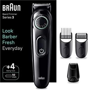 Braun Aparador de Barba Série 3 BT3421, Aparador para Homens com 50 Minutos de Autonomia