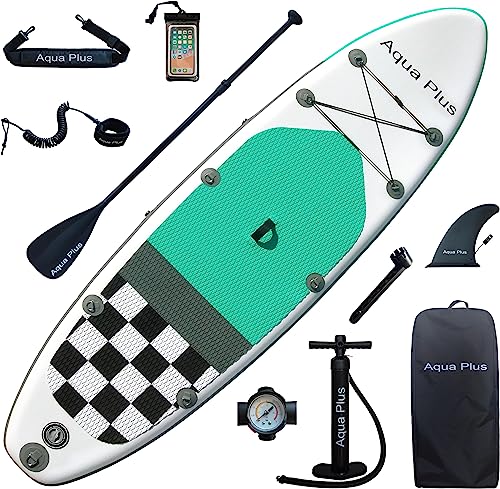 Aqua Plus Sup Insuflável De 15 Cm De Espessura Para Todos Os Níveis De Habilidade, Paleta Ajustável, Bomba De Dupla Ação