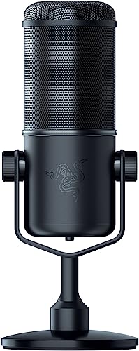 Microfone Condensador de Transmissão Razer Seiren Elite USB (Compacto Com Amortecedor de Choques Incorporado, Direccionalidade Supercardióide..)