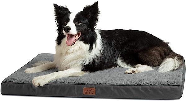 Bedsure, Cama de Cão Ortopédica, Colchão Lavável, Capa Removível, com Espuma de Caixa de Ovos, Cinzenta, 112 x 81 x 7,6 cm, 91 x 68 x 7,6 cm, 76 x 50 x 7,6 cm