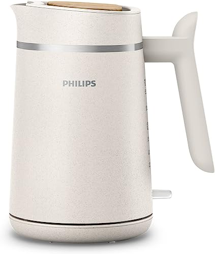 Philips Chaleira De água, Edição Eco Conscious, 1,7 L, Indicador Luminoso, Base Com Rotação, Projetada Com Plásticos Biológicos, Branco Seda Mate (Hd9365/10)