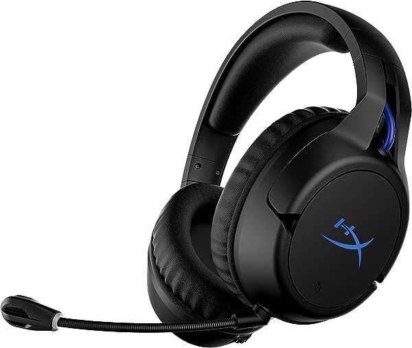 HyperX Cloud Flight – Auriculares sem Fios para Jogadores de PS5 e PS4, Bateria de até 30 Horas, Almofadas para os Ouvidos de Espuma Viscoelástica, Microfone com Cancelamento de Ruído