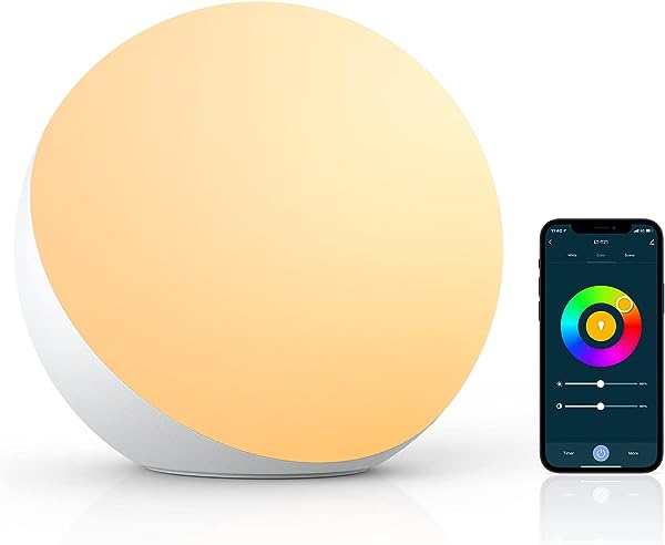 Hifree Candeeiro de Mesa Inteligente, Candeeiros de Noite Compatíveis com Alexa e Google Home, Candeeiro Tátil de Luz Noturna Branca Regulável e com Mudança de cor RGB para Crianças
