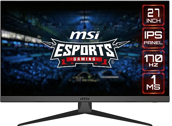 MSI G2722 Monitor Gaming FHD de 27 Polegadas, Painel IPS 1920 x 1080, 170 Hz / 1 ms, FreeSync Premium, DP 1,2a, HDMI 1,4b CEC
