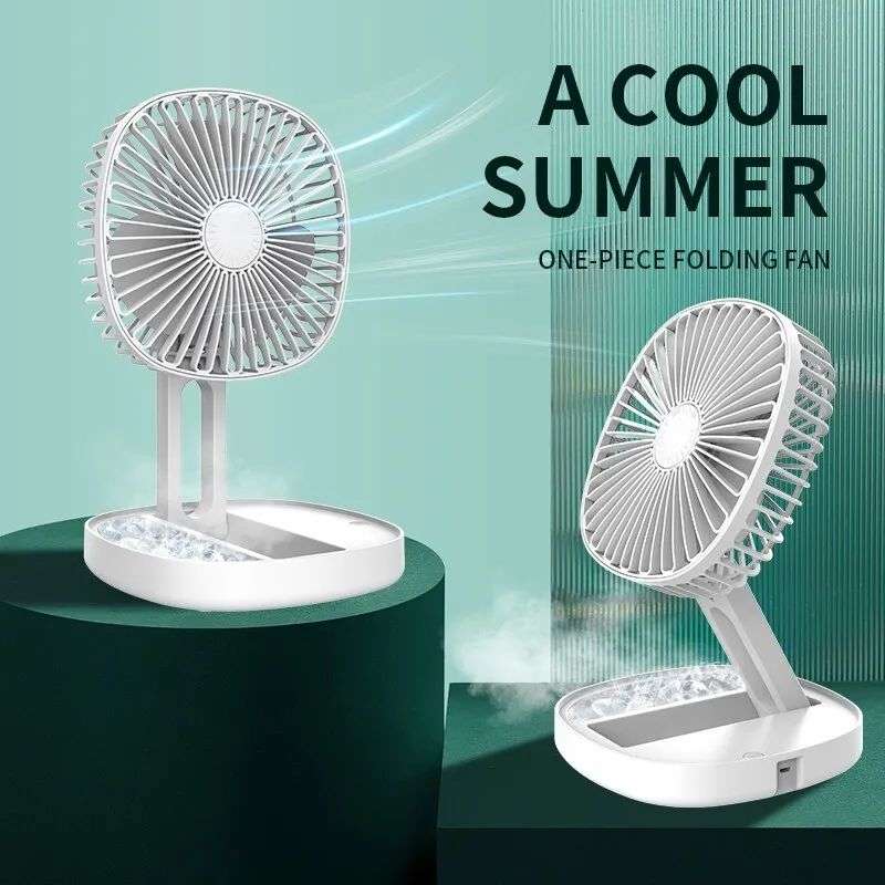 Mini Ventilador de Mesa Dobrável, Montado na Parede, Pequeno, Recarregável, Dobrável, Elétrico, Usb, Amping, Novo, Verão