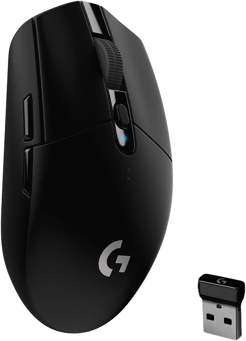 Logitech G 305 LIGHTSPEED Rato Gaming sem fios, Captor HERO 12K, 12,000 DPI, Ultra Leve, Bateria de 250 h, 6 Botões Programáveis, Memória Integrada, PC/Mac