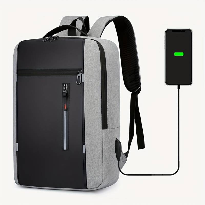 Mochila De Negócios De Carregamento USB Multifuncional, Bolsa Para Laptop Com Mochila Durável E De Grande Capacidade Para Viagens E Escola