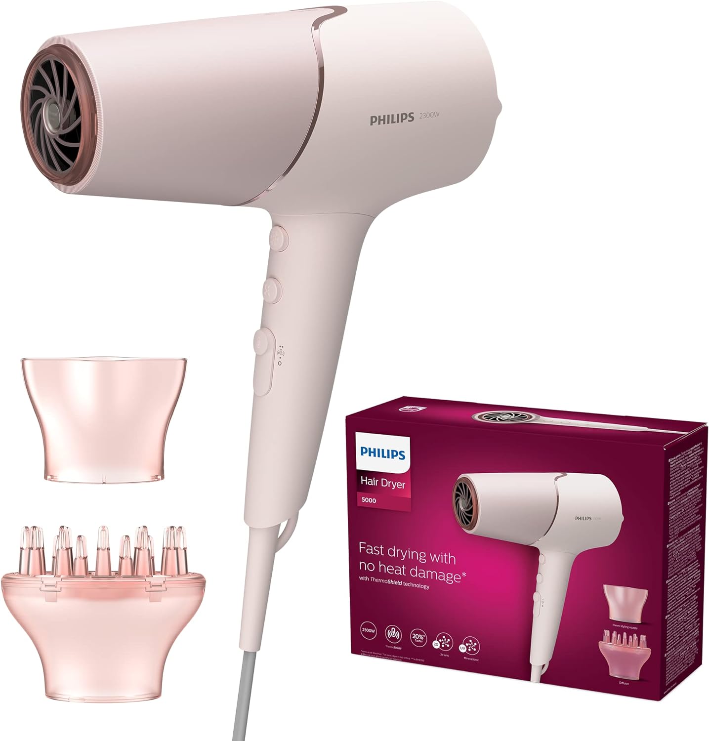 Philips Secador série 5000 (modelo BHD530/00), Pearl Peach