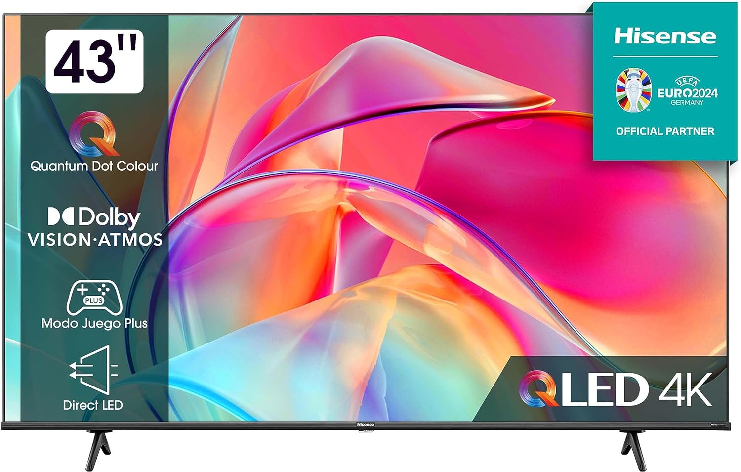 Hisense 43E7KQ QLED Smart TV, Televisão de 43 polegadas, Quantum Dot Colour, visão Dolby, Dolby Atmos, Modo de Jogo PLUS, 60 Hz VRR, Bluetooth & HDMI, Controlo por voz TV, VIDAA (2023)