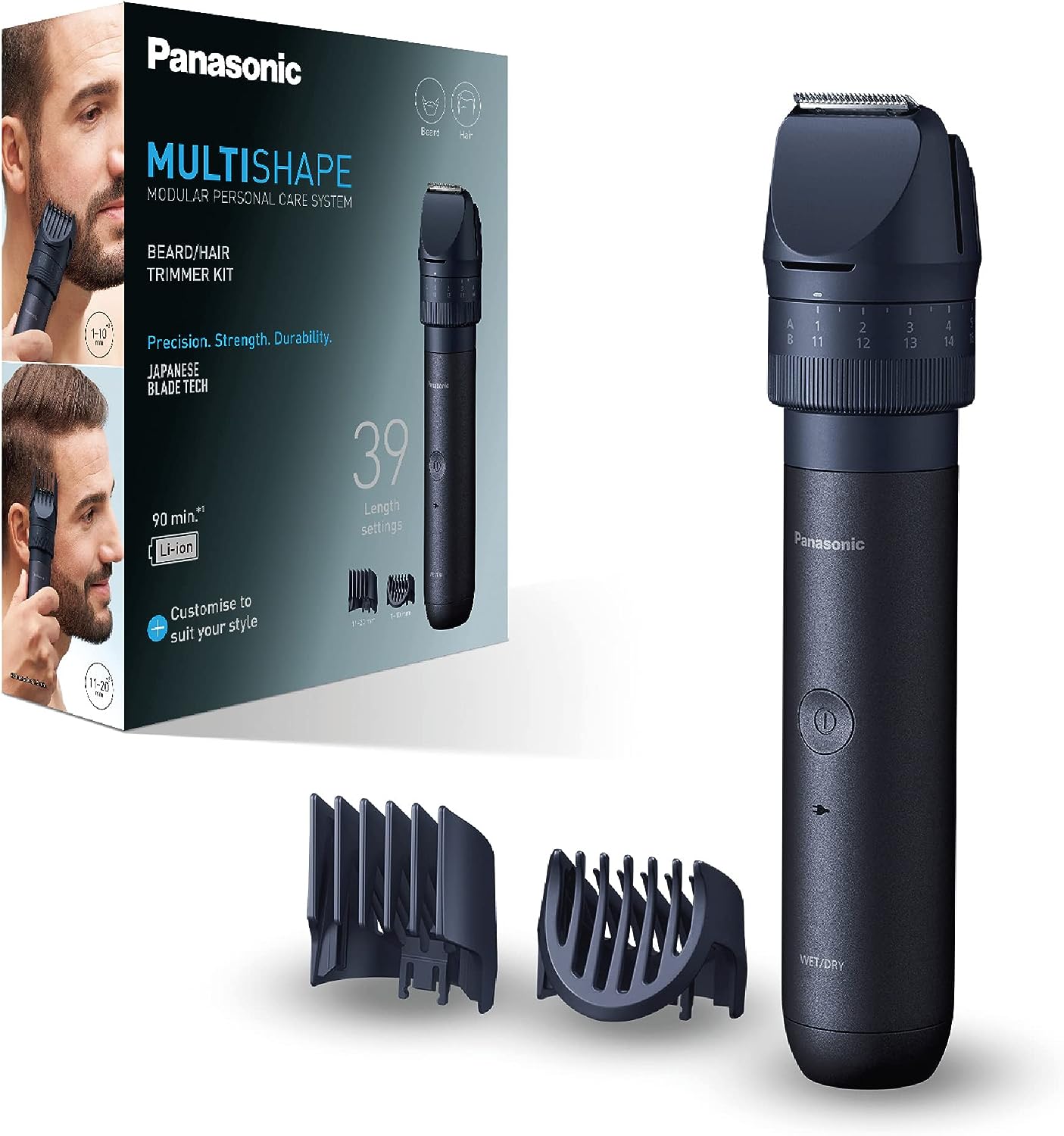 Panasonic Multishape ER-CKL1: Aparador de Barba e Cabelo Resistente à água para Homem com Bateria de iões de Lítio Recarregável