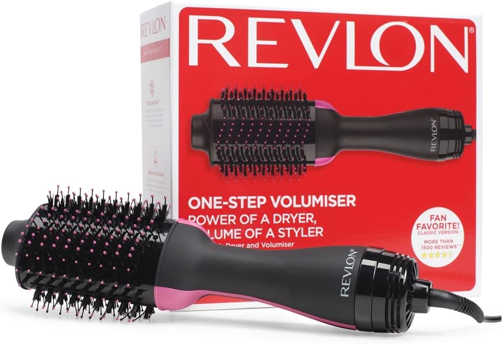Revlon Pro Collection Salon One-step Modelador De Cabelo, 3 Posições De Calor, 2 Velocidades, Revestimento Em Cerâmica, Punho Ergonómico, Preto E Rosa