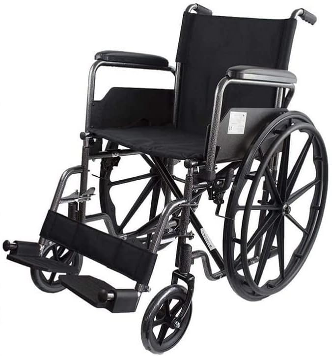Mobiclinic, Cadeira De Rodas Dobrável, S220, Rodas De Extração Rápida Pressionando Um Botão, Premium, Assento 46cm, Apoio Para Os Pés e Apoios De Braços Dobráveis, Alavanca De Travão