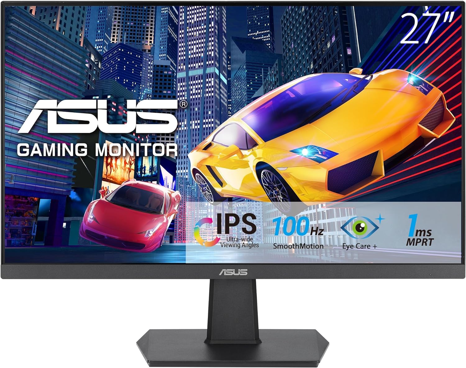 Asus Monitor VA27EHF Eye Care Gaming de 27" (IPS, Full HD, Sem Molduras, 100 Hz, Sincronização Adaptativa, Mprt De 1 Ms, Hdmi, Luz Azul Baixa, Sem Cintilação, Montagem na Parede)