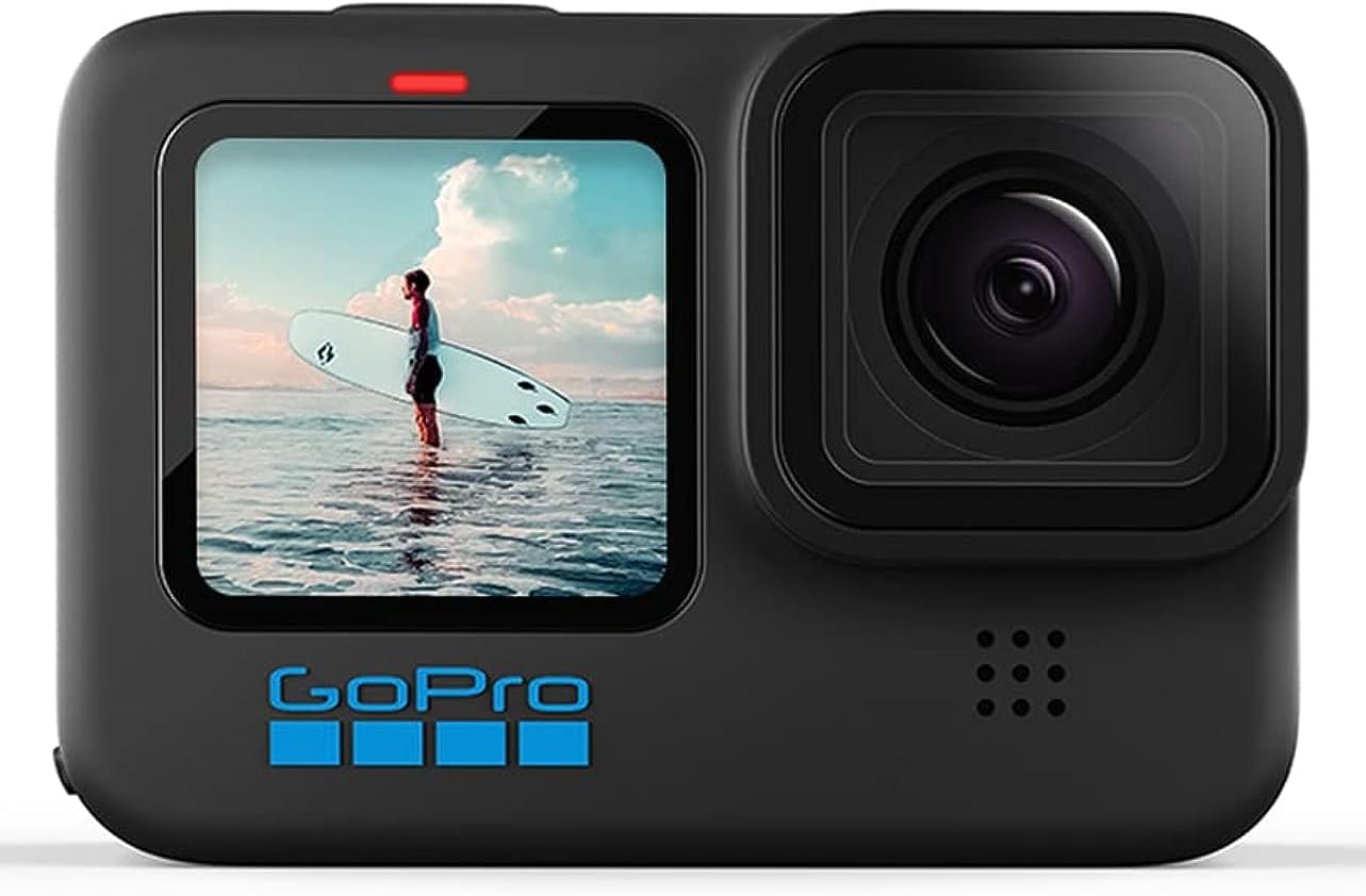 GoPro HERO10 Black, Câmara De Ação Impermeável Com LCD Frontal e Ecrãs Traseiros Táteis, Vídeo 5,3 K60 Ultra Hd, Fotos De 23 Mp, Transmissão Ao Vivo De 1080p, Câmara Web, Estabilização