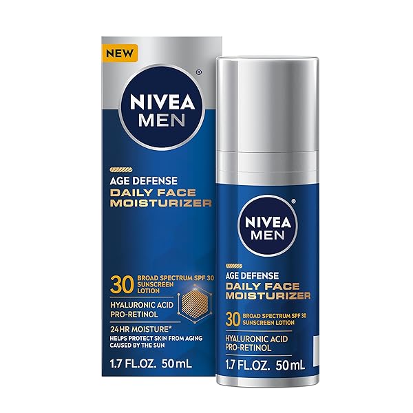 NIVEA MEN Age Defense Daily Face Moisturizer with Broad Spectrum SPF 30 Sunscreen 1.7 fl oz