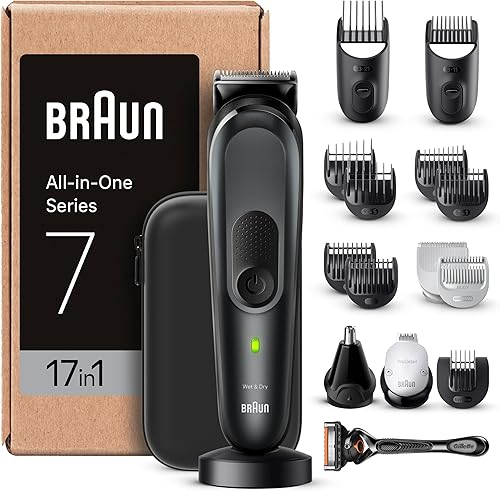 Braun Aparador Tudo Em Um Série 7 Mgk7491, Kit 17 Em 1 Para Barba, Cabelo, Depilação Masculina e Mais