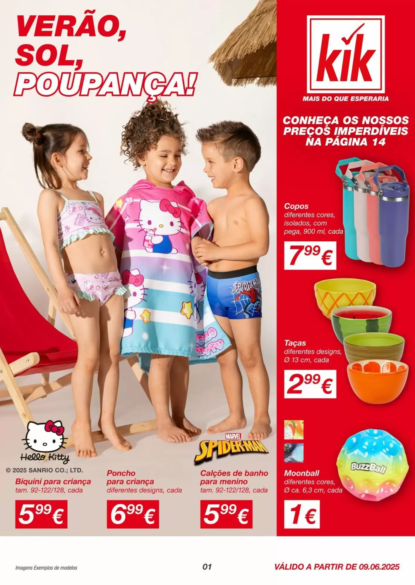 Antevisāo Folheto kik - Verāo, Sol, Poupança
