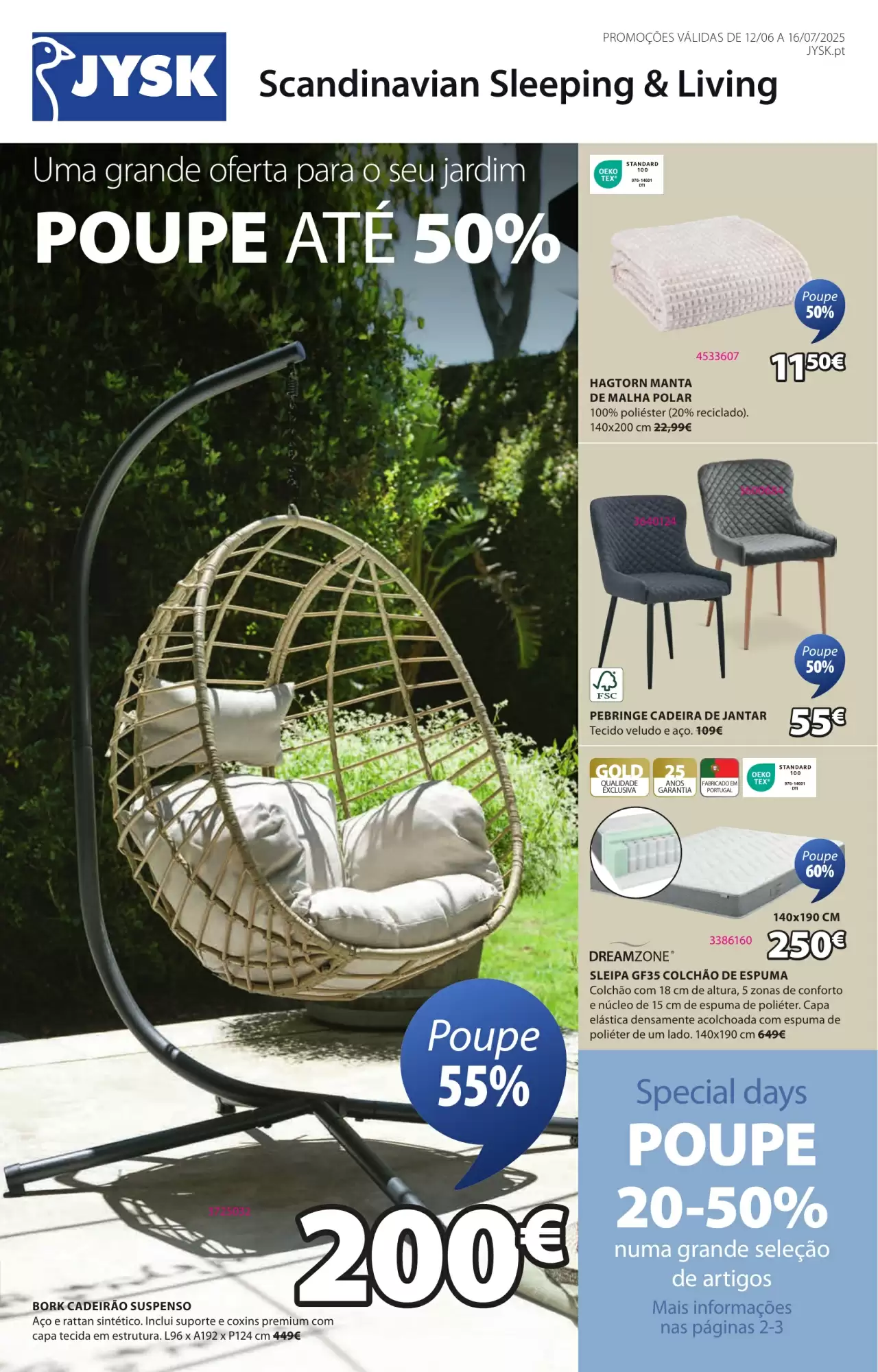 Folheto JYSK - Grande Oferta para O Seu Jardim, Poupe até 50%