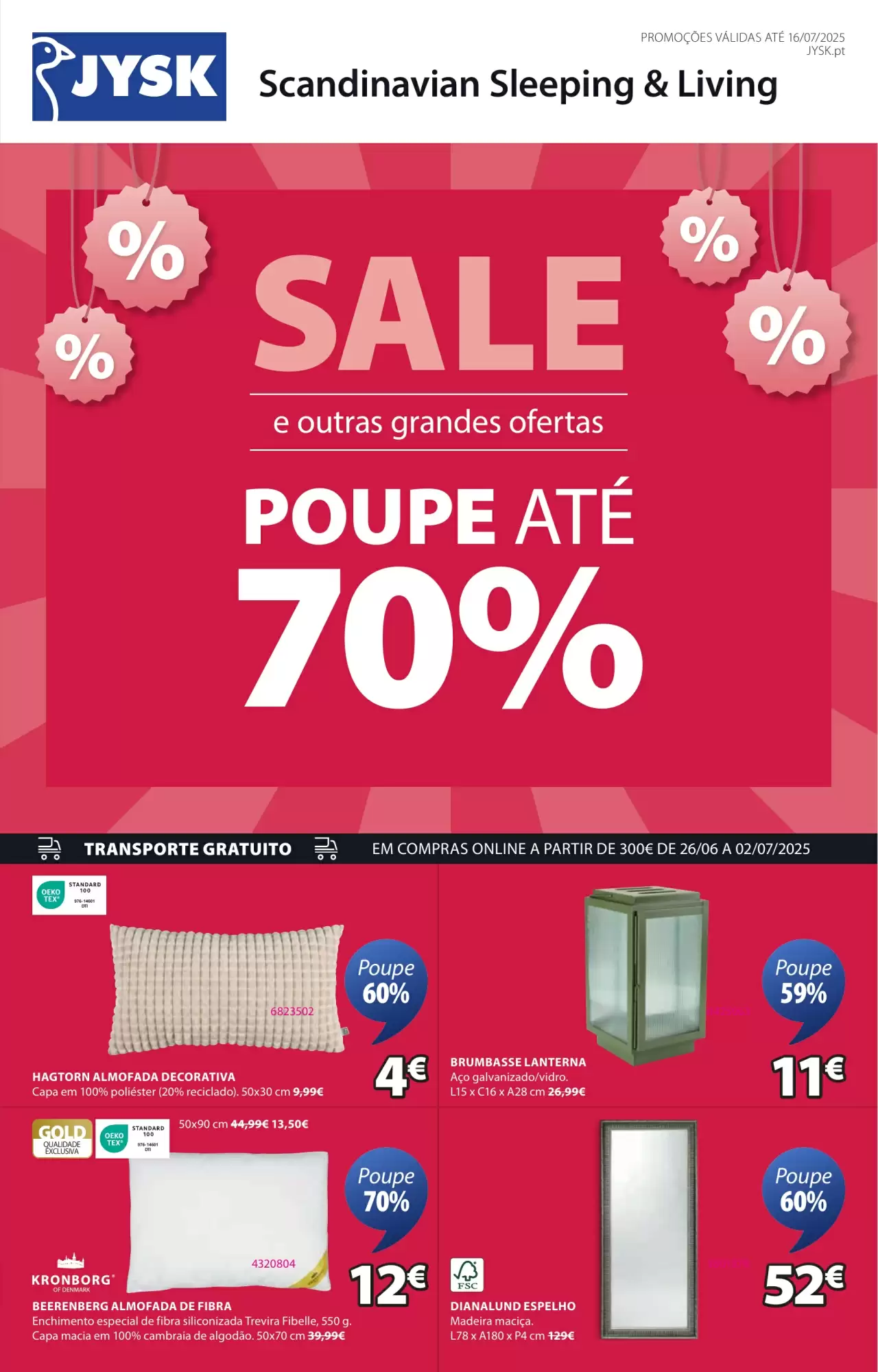 Folheto JYSK - Sale e Outras Grande Ofertas Popupe até 70%
