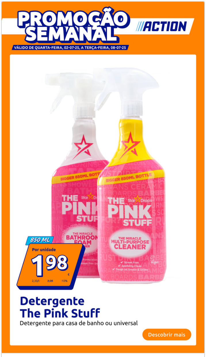 Folheto Action Promoções Semanal de 2 a 8 julho
