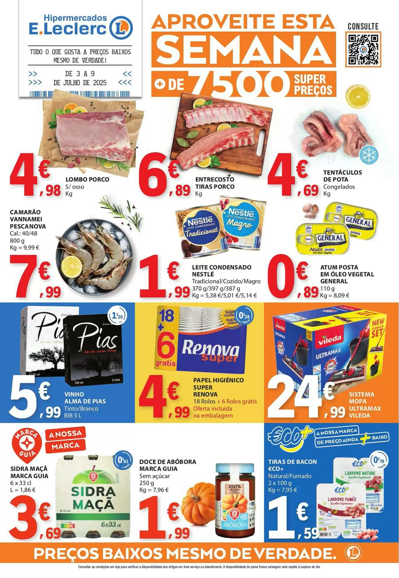 Antevisāo Folheto E.Leclerc Promoções de 3 a 9 julho