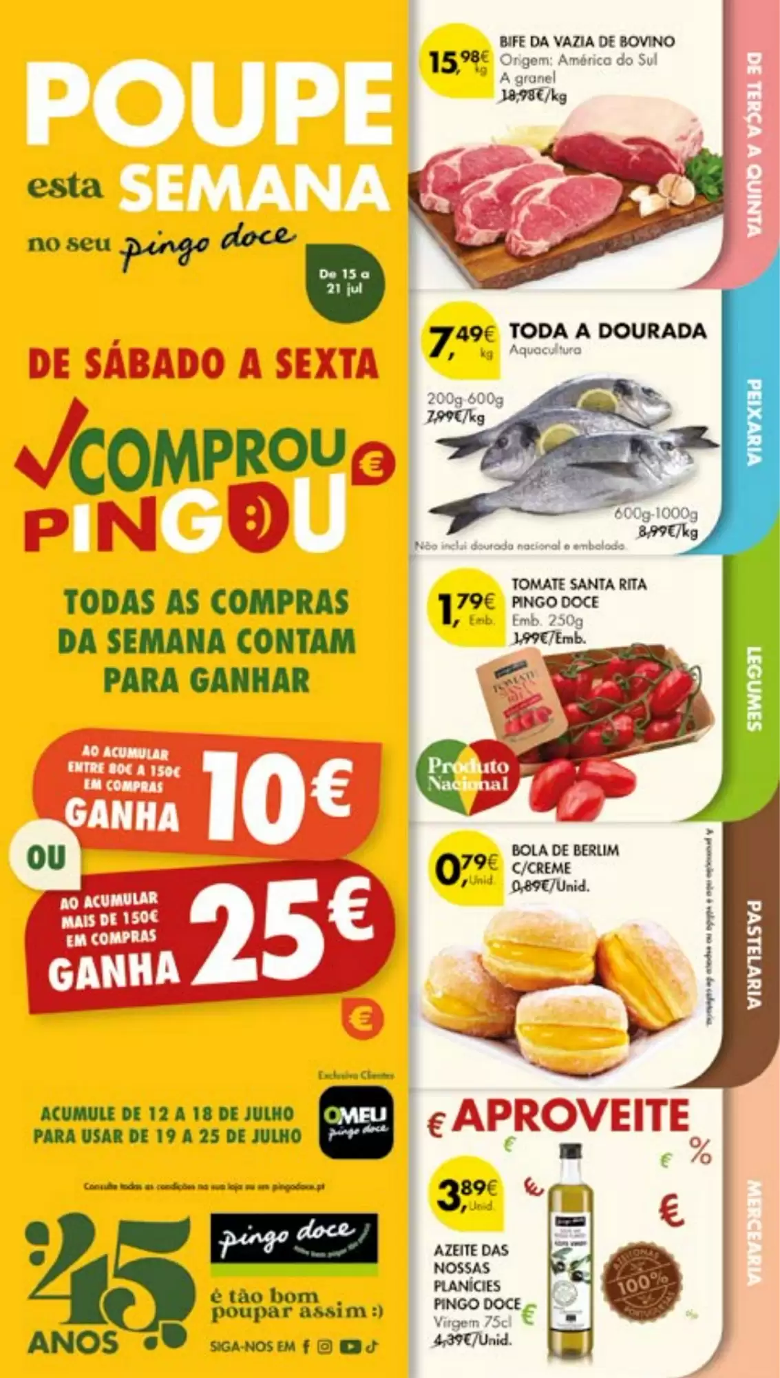 Antevisāo Folheto Pingo Doce Promoções de 15 a 21 julho
