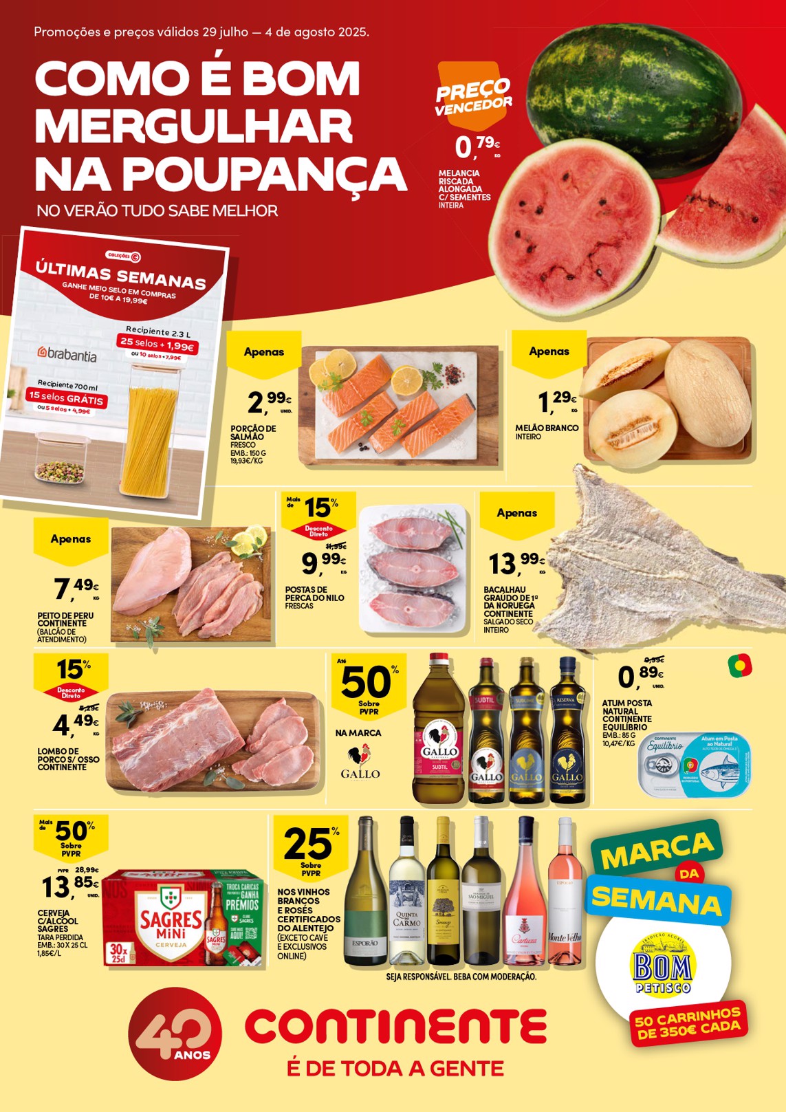 Antevisāo Folheto Continente Promoções de 29 julho a agosto