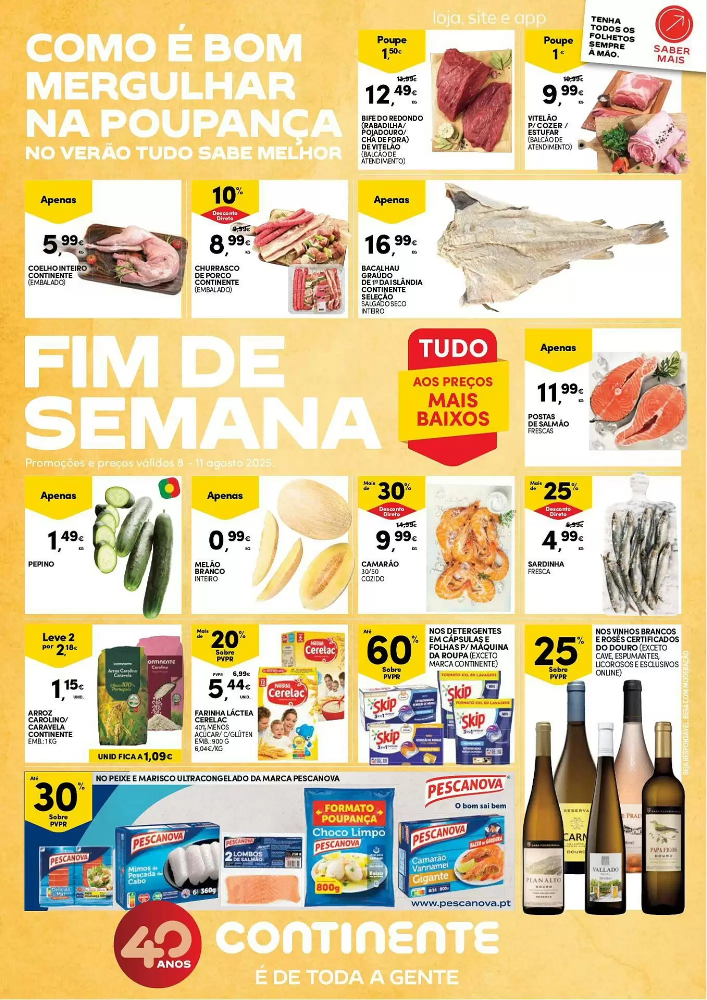 Antevisāo Folheto Continente Fim de Semana de 8 a 11 agosto
