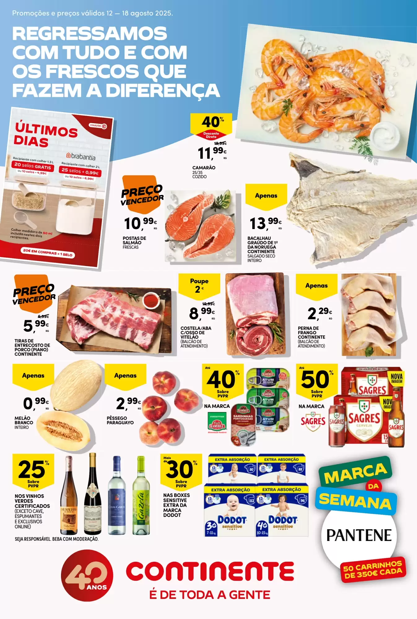 Antevisāo Folheto Continente Promoções de 12 a 18 agosto
