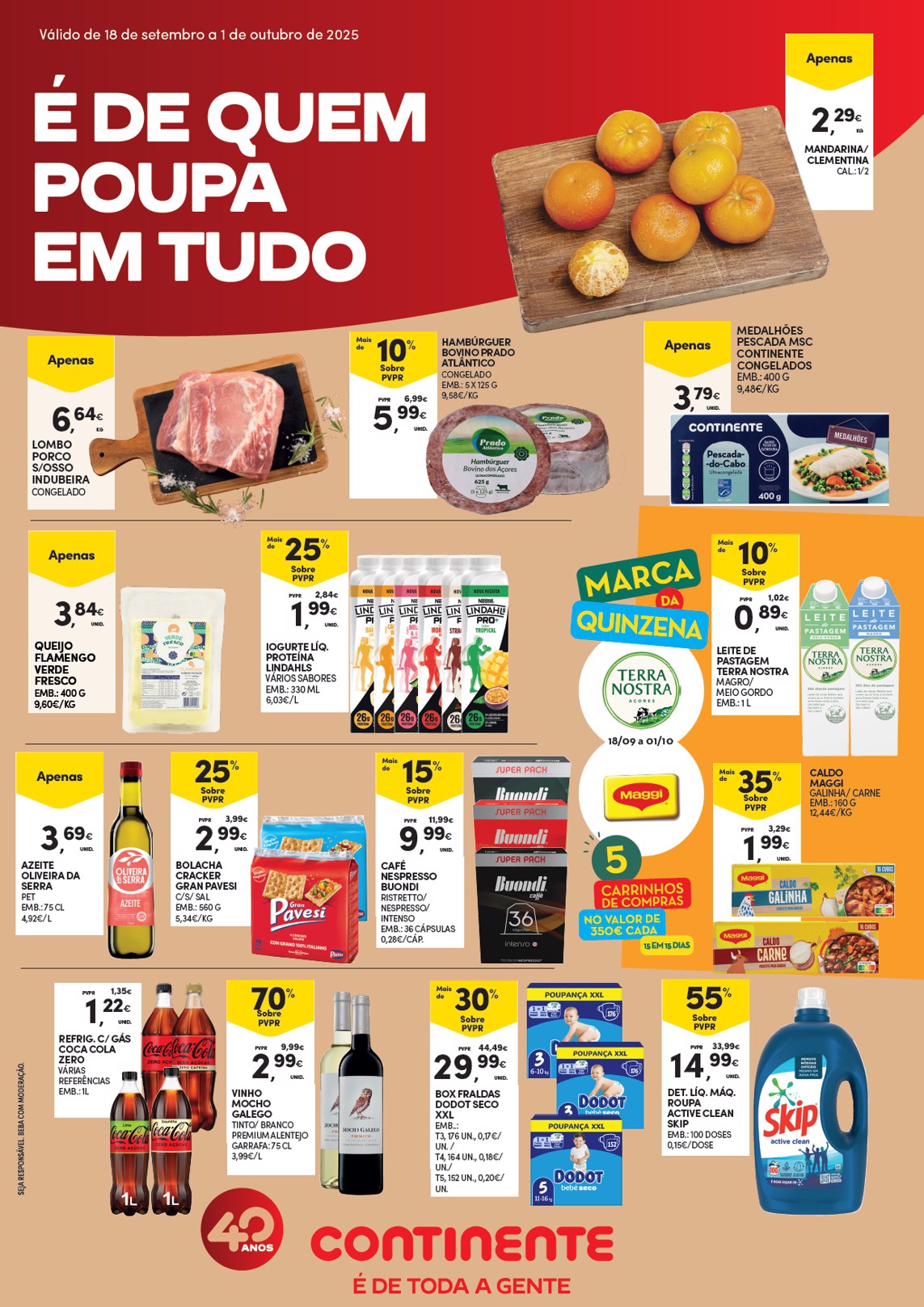 Folheto Continente Açores Promoções de 18 setembro a 1 outubro