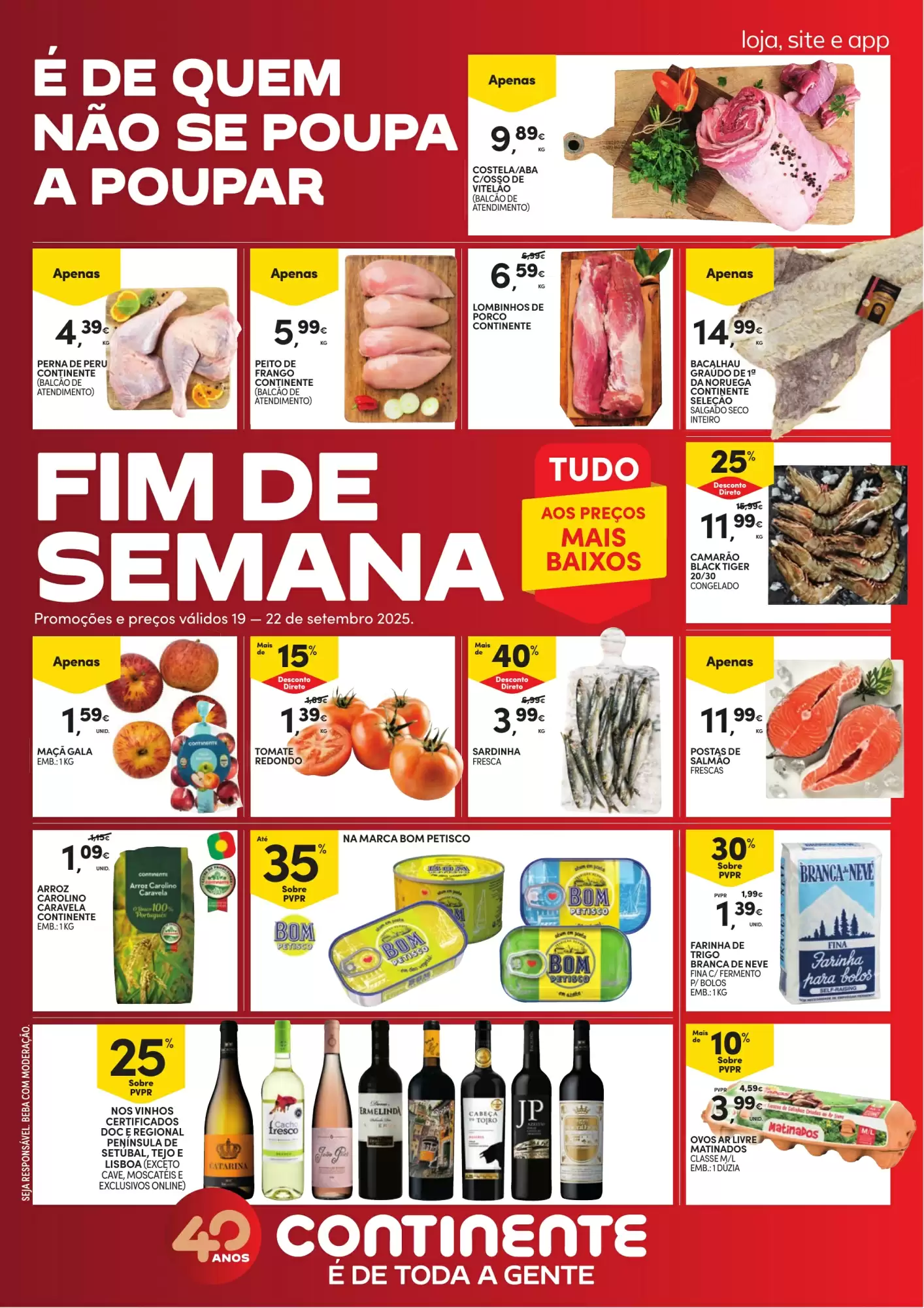 Folheto Continente Fim de Semana de 19 a 22 setembro