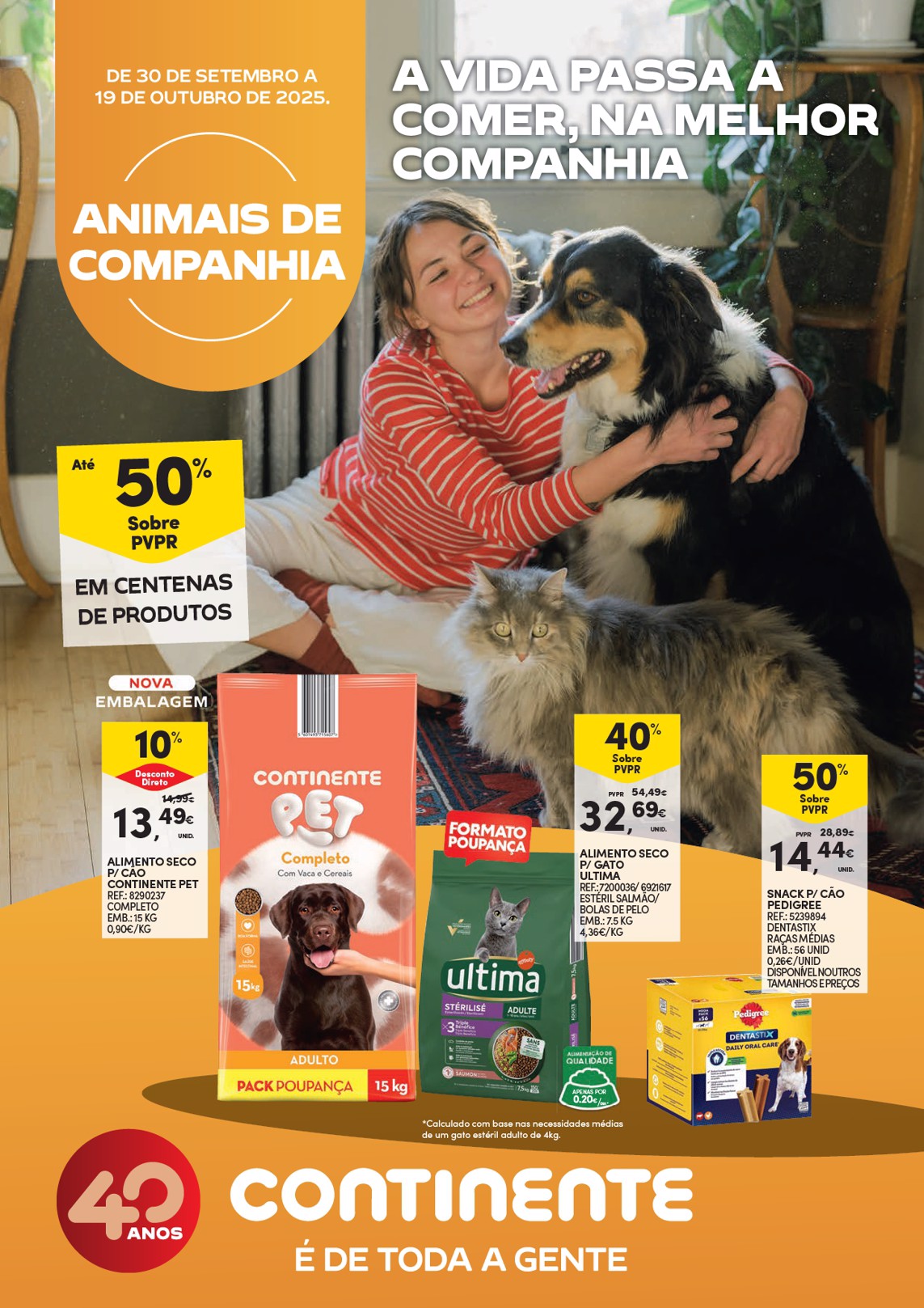 Folheto Continente Animais de companhia: A vida passar a comer, na melhor companhia