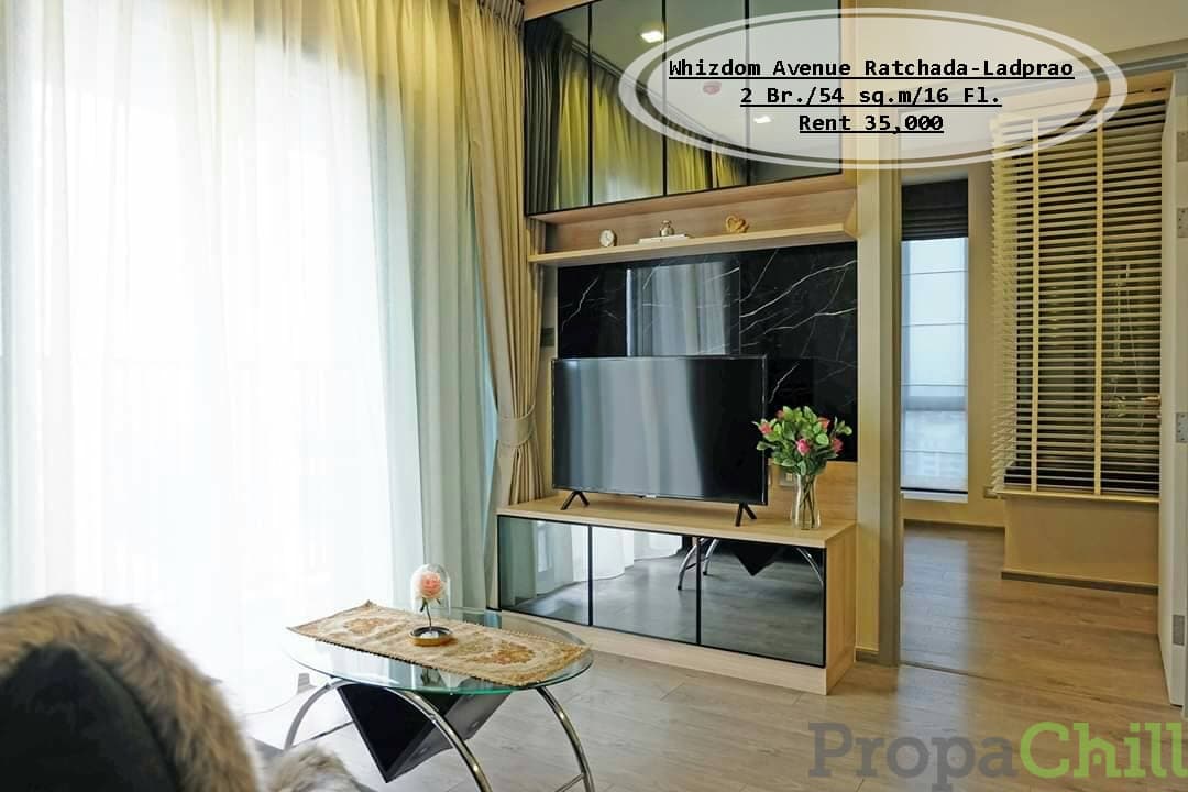 เช่า - Whizdom Avenue Ratchada-Ladprao /54 ตร.ม/2 นอน/ชั้น 16 ติด MRT ลาดพร้าว เช่า 35,000