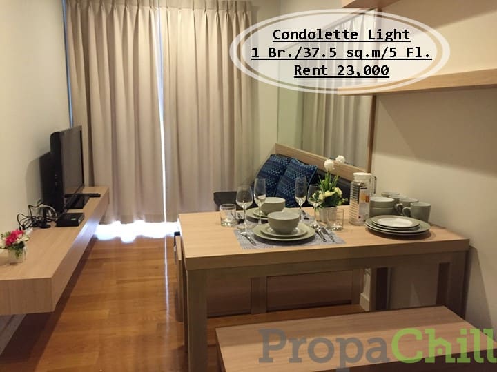 เช่า- Condolette Light / 1 นอน / 37.5 ตรม. /ชั้น 5 ใกล้ BTS ช่องนนทรี เช่า 23,000