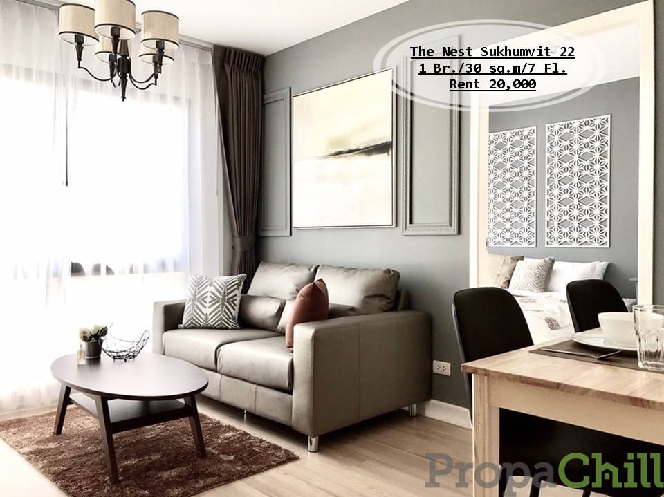เช่า - The Nest สุขุมวิท 22 /30 ตร.ม/1นอน/ชั้น 7 ใกล้ BTS พร้อมพงษ์ เช่า 20,000