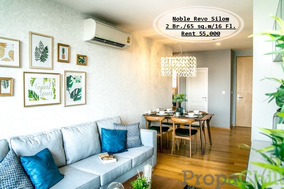 เช่า-Noble Revo Silom/ 2 นอน / 65 ตรม./ชั้น 16 ใกล้ BTS สุรศักดิ์ เช่า 55,000 บ.
