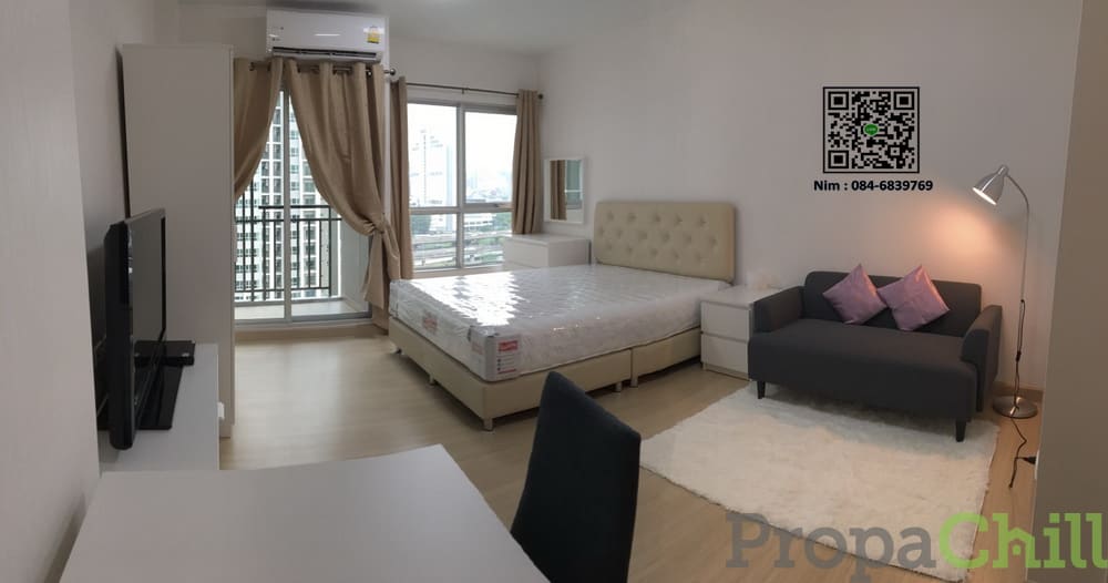 ให้เช่า คอนโด ศุภาลัย เวอเรนด้า พระราม9 (For rent Supalai Veranda rama9 ) - ขนาดห้อง 30 ตร.ม ชั้น 15 ตึก B - ห้องสตูดิโอ 1 ห้องน้ำ ครัวเปิด - เฟอร์นิเจอร์ครบ พร้อมเข้าอยู่