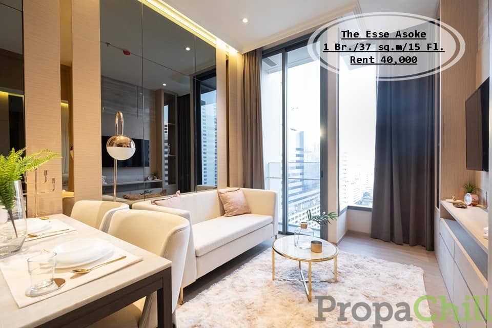 เช่า-The Esse Asoke /37 ตร.ม/1 นอน/ชั้น 15 ใกล้ BTS อโศก เช่า 40,000