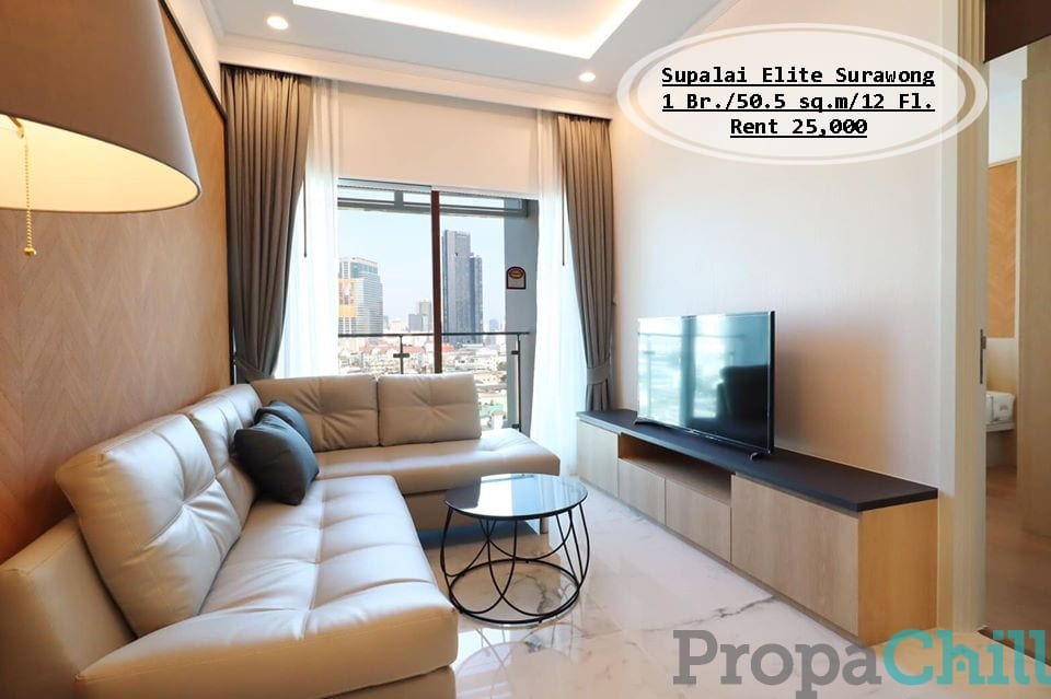 เช่า- Supalai Elite Surawong / 1 นอน /50.5 ตรม. /ชั้น 12 /ใกล้ MRT สามย่าน/ เช่า 25,000