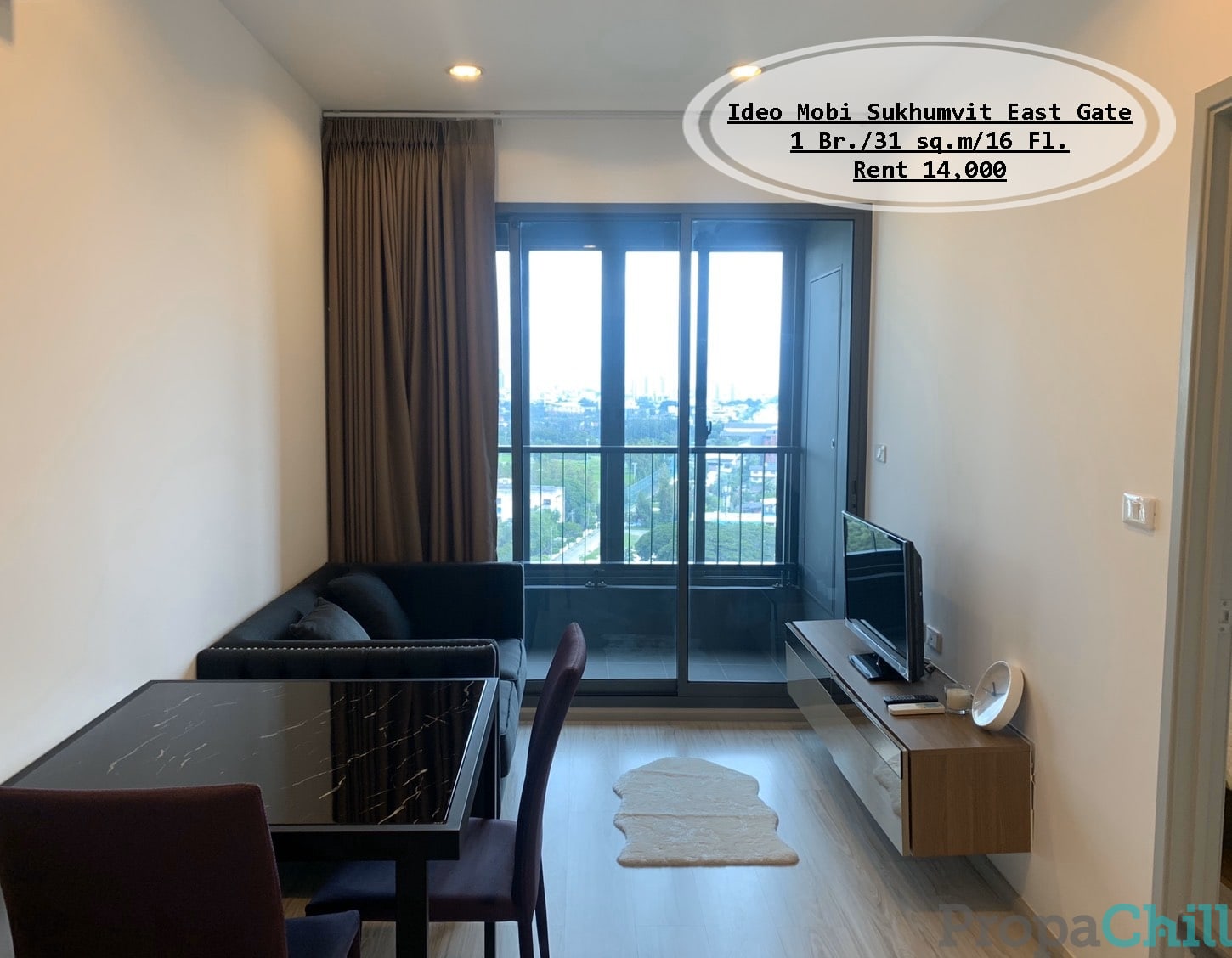 เช่า- Ideo Mobi Sukhumvit East Gate/ 1 นอน/ 31 ตรม. /ชั้น 16 /ใกล้ BTS บางนา/ เช่า 14,000