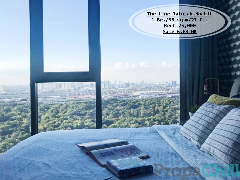 เช่า&ขาย- The Line จตุจักร-หมอชิต /35 ตร.ม/1 นอน/ ชั้น 27 /วิวสวน ใกล้ BTS & MRT / เช่า 25,000 /ขาย 6.88 ล้าน