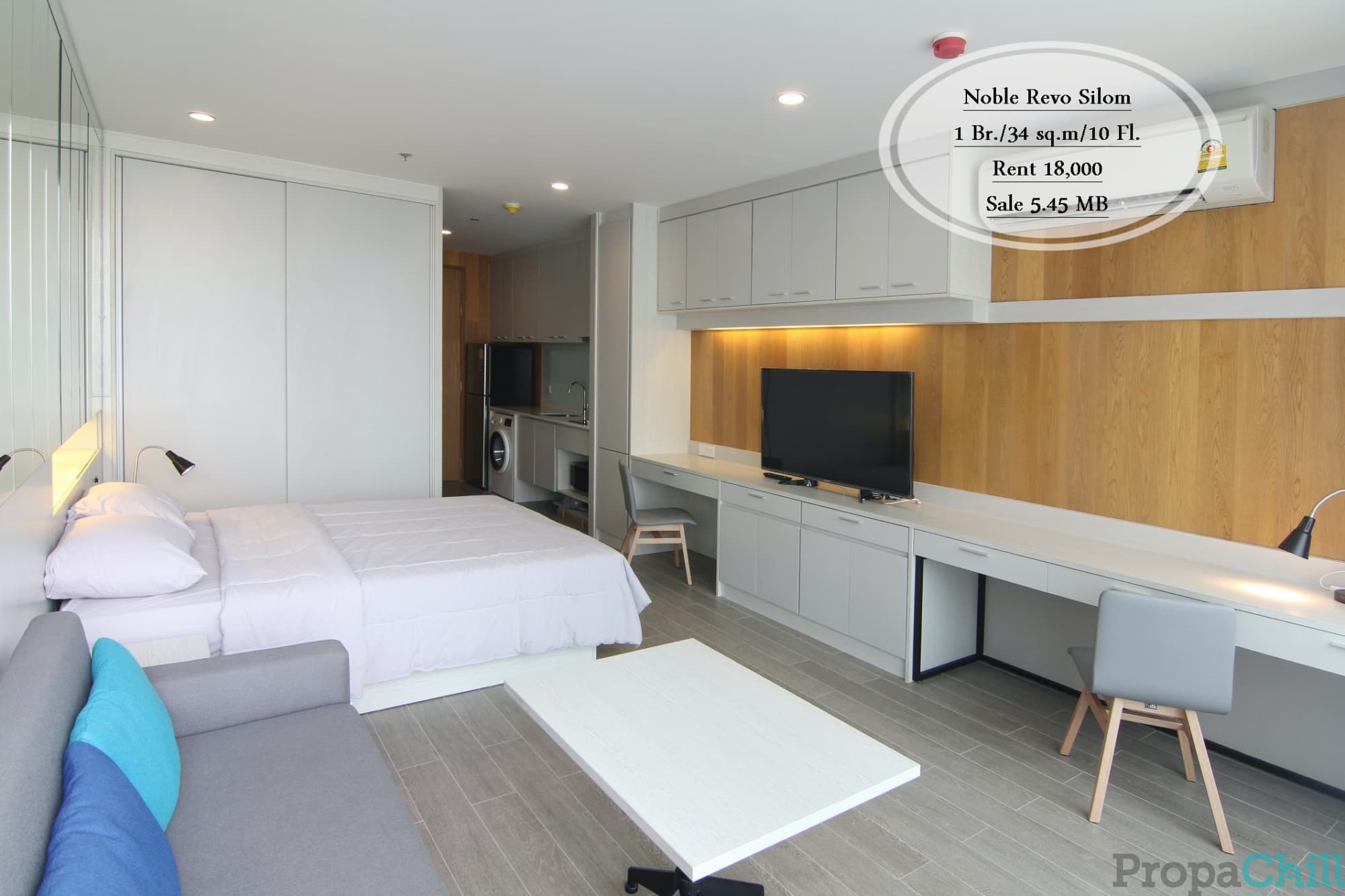 เช่า&ขาย Noble Revo Silom/ 1 นอน / 34 ตรม. /ชั้น10 ใกล้ BTS สุรศักดิ์ เช่า 18,000 บ. /ขาย 5.45 ล้าน