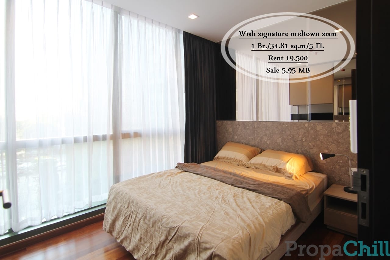เช่า&ขาย- Wish signature midtown siam /1นอน/ ชั้น 5/ ขนาด 34.81 ตร.ม/ เช่า 19,500/ขาย 5.95 ล้าน