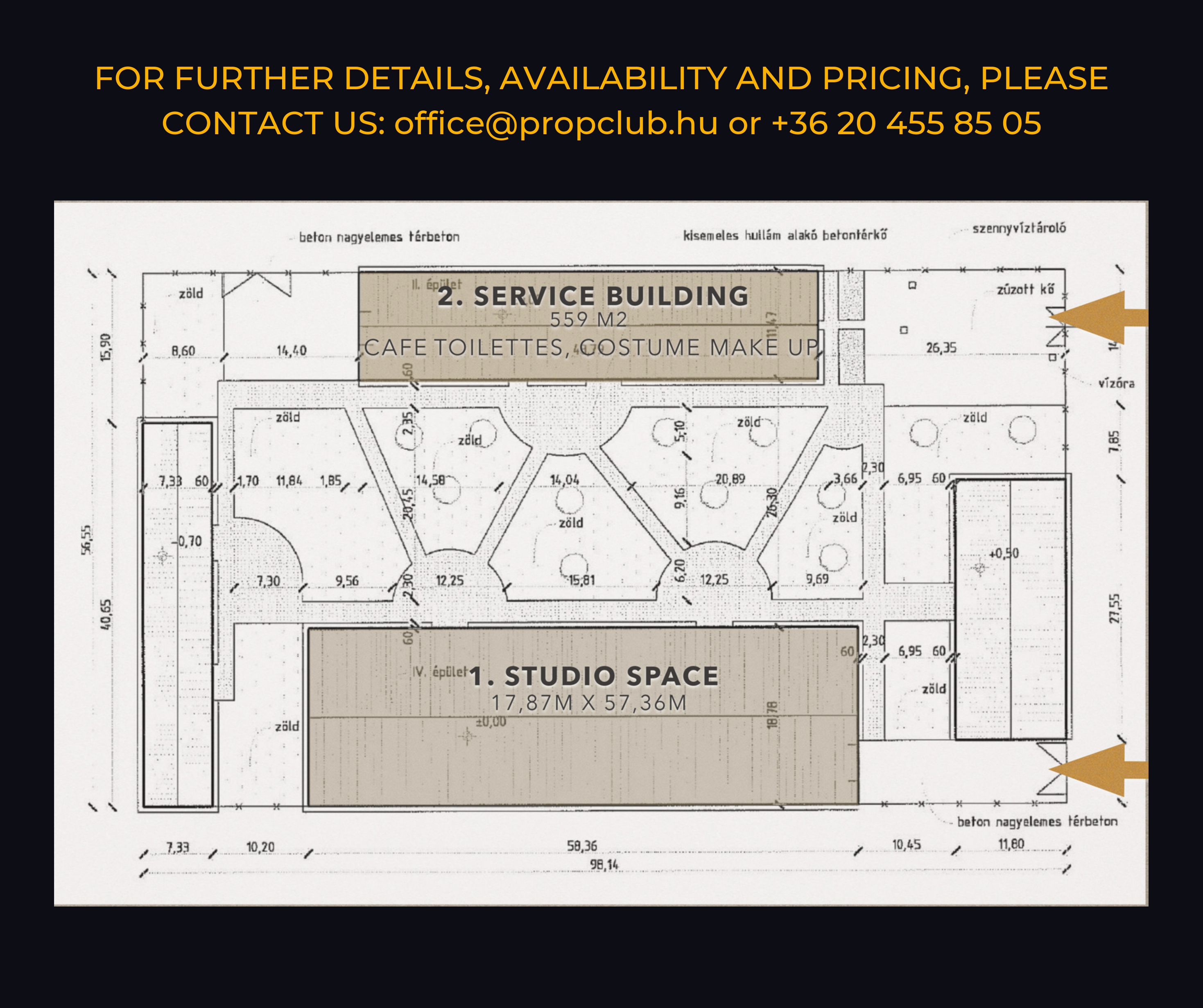 rent studio warehouse Budapest Etyek Korda Prop Club film movie shooting rental